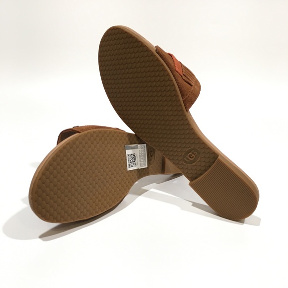 UGG Binx Fringe Slide Sandals -Chestnut Suede -Women’s US 9.5 -NEW - Picture 7 of 8
